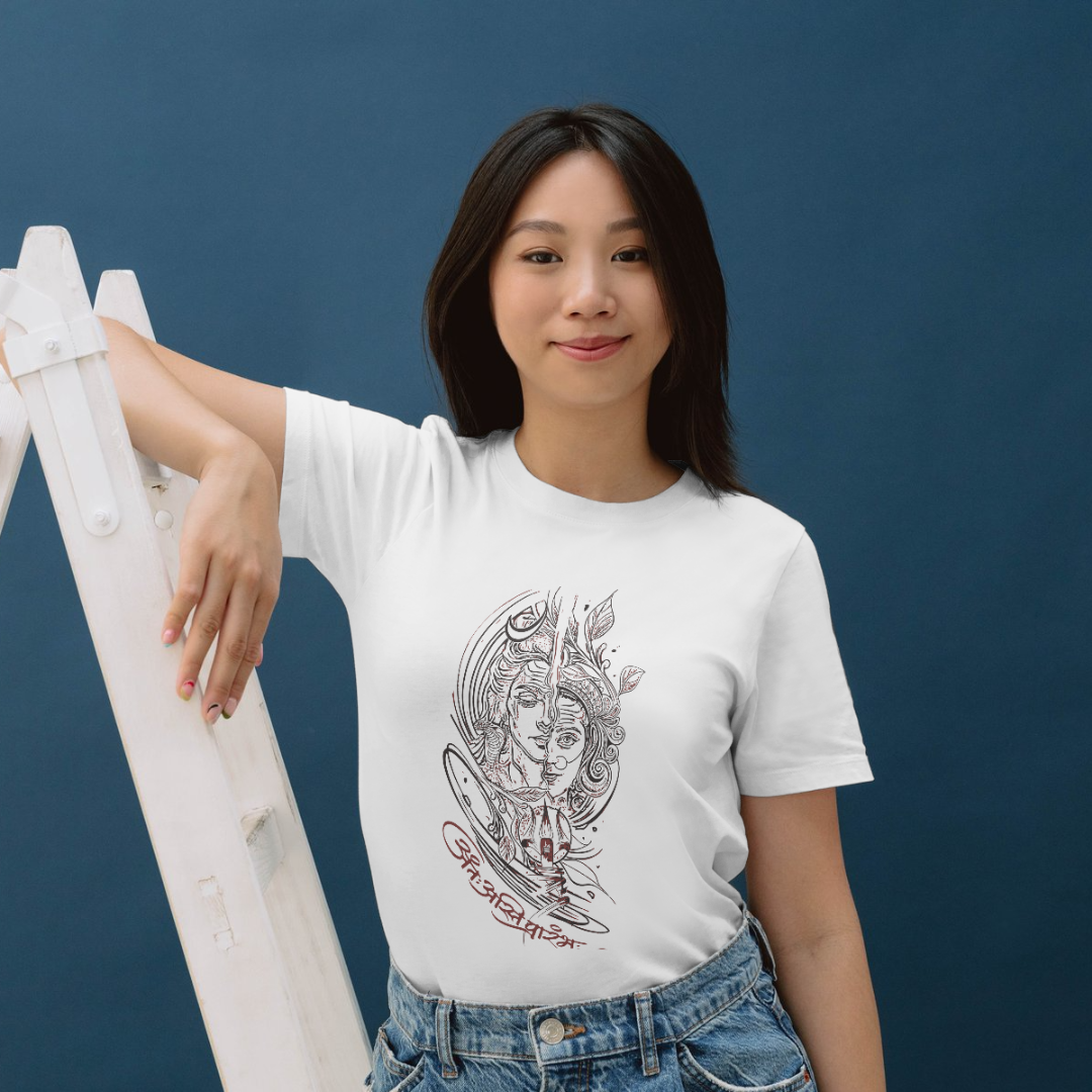 अर्धनारीश्वर - Round Neck Pure Cotton T-Shirt