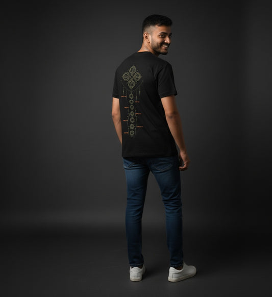 अहं ब्रह्मास्मि - Round Neck Pure Cotton Black T-Shirt